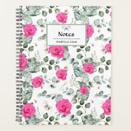 Agenda Padrão das flores cor-de-água verde-rosa