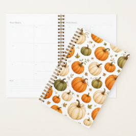 Agenda Padrão de Abóbora Aquarela Abóboras de Outono