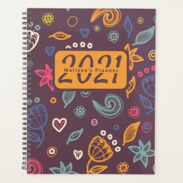 Agenda Padrão de Abstrato Botânica Cute Personalizado Ano