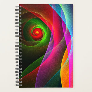 Agenda Padrão de Abstrato de Arte Vermelho Verde Laranja