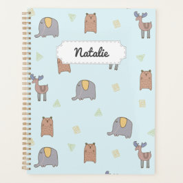 Agenda Padrão de Animais Escandinavos Fofos Personalizáve