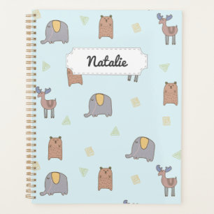 Agenda Padrão de Animais Escandinavos Fofos Personalizáve