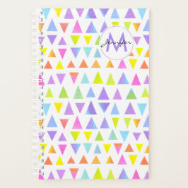 Agenda Padrão de Aquarela Triangular Colorida