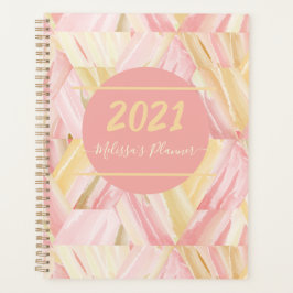 Agenda Padrão de arte Abstrato personalizado 2021 rosa Do