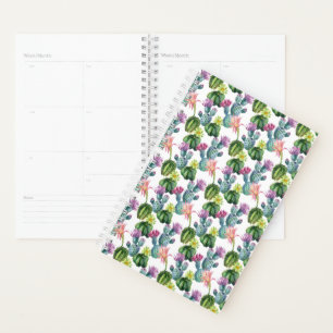 Agenda Padrão de Arte Cactos de Aquarela