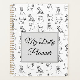 Agenda Padrão de Arte da Linha Miniatura Schnauzer 001 Br