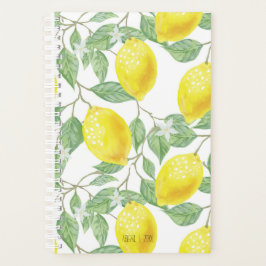 Agenda Padrão de árvore de limão verde e amarelo brilhant