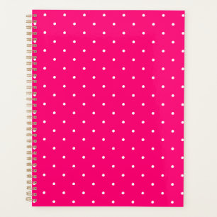 Agenda Padrão de bolinhas rosa-quente, bonito, feminino m
