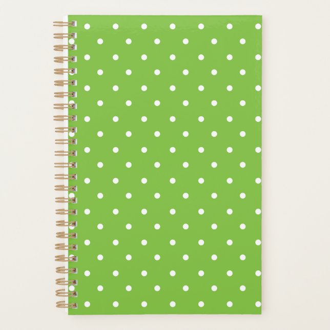 Agenda Padrão de bolinhas verde lima brilhante contínuo (Frente)