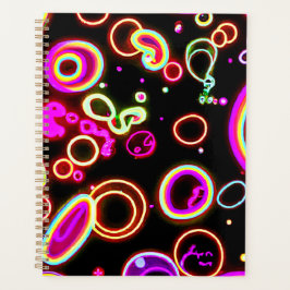Agenda Padrão de Brilho Neon Vibrante