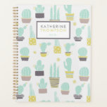 Agenda Padrão de Cactus Cute<br><div class="desc">Design de padrão de cacto divertido e de moda.</div>