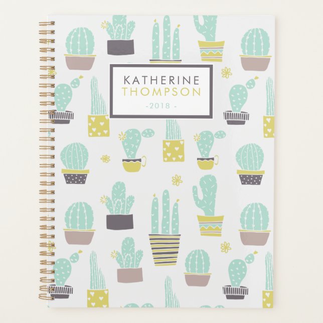 Agenda Padrão de Cactus Cute (Frente)