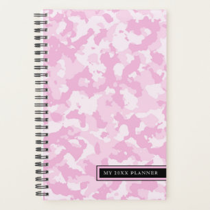 Agenda Padrão de Camo Rosa Personalizável