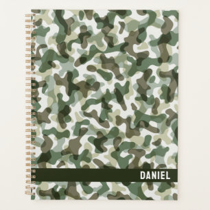 Agenda Padrão de Camo Verde em tons de terra com castanho