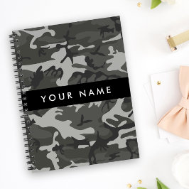 Agenda Padrão de Camuflagem Cinza, Seu nome, Personalize