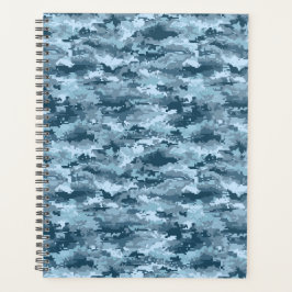 Agenda Padrão de camuflagem pixelada militar azul