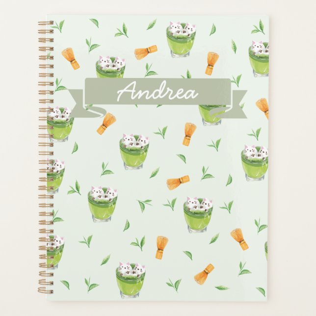 Agenda Padrão de Chá Verde do Cat Froth Matcha (Frente)