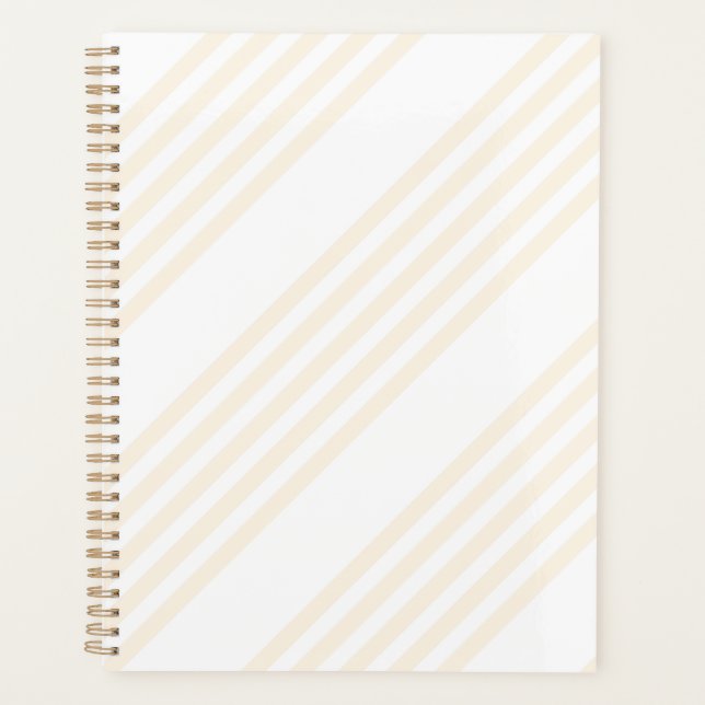 Agenda Padrão de cinco faixas bege e branco (Frente)