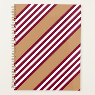 Agenda Padrão de cinco listras vermelho borromado