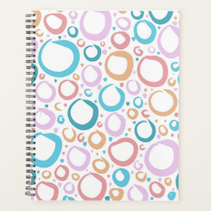 Agenda Padrão de Círculos Pastel Estéticos Bolha Abstrata