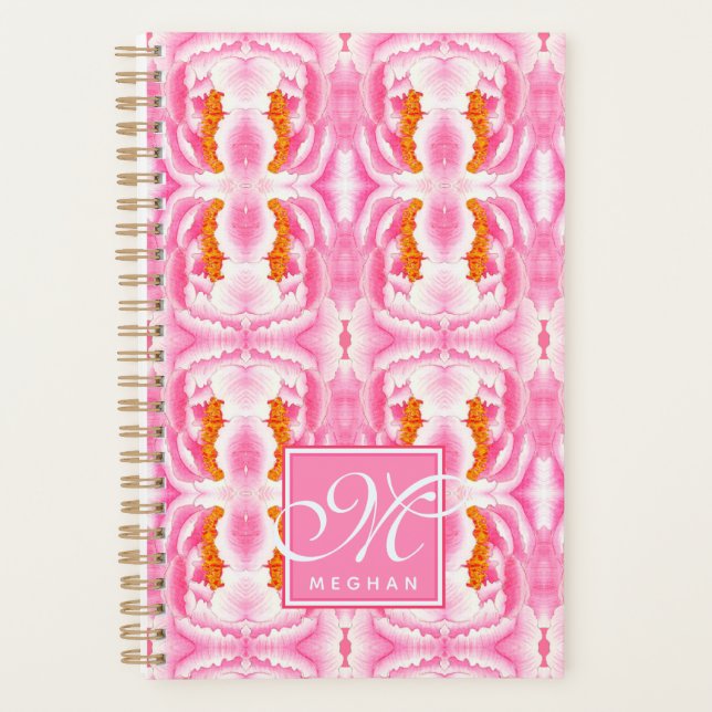 Agenda Padrão de Coletor Rosa-Rosa-Abstrato para Elegante (Frente)