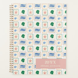 Agenda Padrão de Conchas Personalizado Moderno Boho
