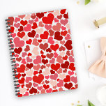 Agenda Padrão De Corações, Corações Vermelhos, Amor<br><div class="desc">Padrão bonito,  divertido e adorável com corações vermelhos. Presente moderno e moderno,  perfeito para o Dia de os namorados.</div>