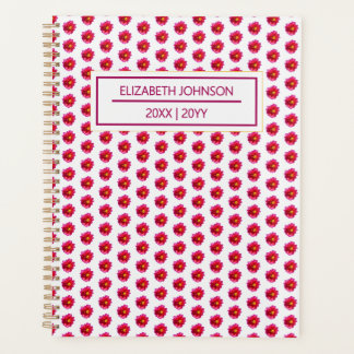 Agenda Padrão de Dália Vermelha Diário Personalizado