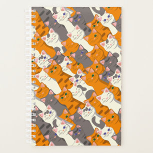 Agenda Padrão de diagonal do gato preto branco do Ginger