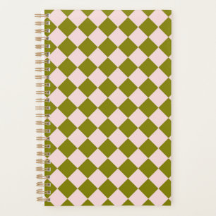 Agenda Padrão de Diamante do Verificador Verde Rosa