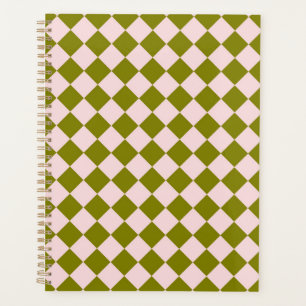 Agenda Padrão de Diamante do Verificador Verde Rosa