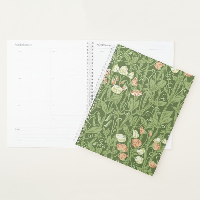 Agenda Padrão de Ervilha-Doce William Morris Vintage Botâ (Exibição)