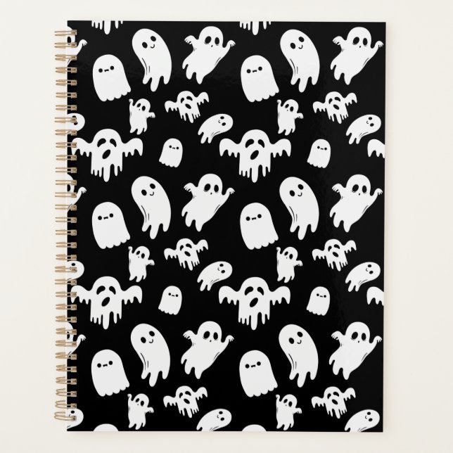 Agenda Padrão de Fantasma do Halloween Cute (Frente)
