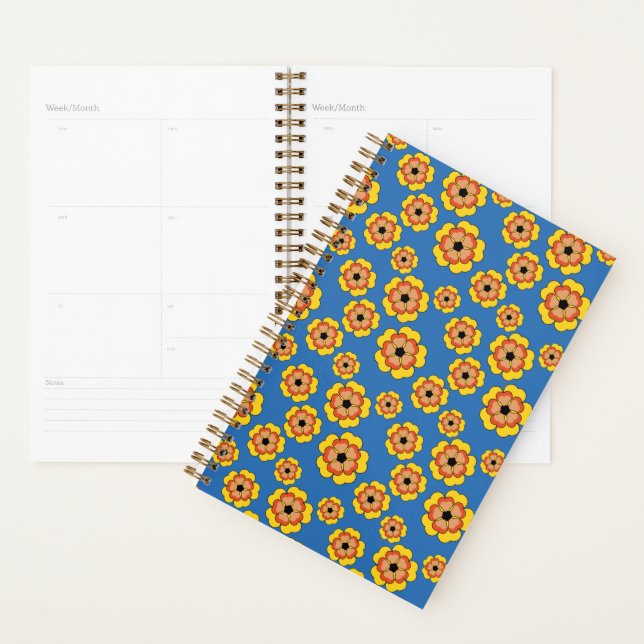 Agenda Padrão de Flores de Laranja Amarelo (Exibição)