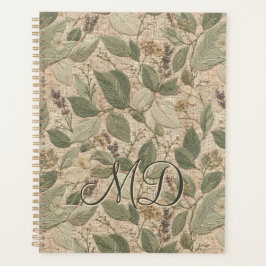 Agenda Padrão de Folha Vintage Daily Sage