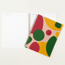 Agenda Padrão de Formas Abstratas Retro em Negrito