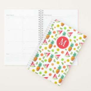 Agenda Padrão de Fruta Canalizada de Aquarela