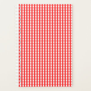 Agenda Padrão de Gingham Vermelho e Branco