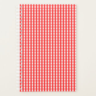 Agenda Padrão de Gingham Vermelho e Branco