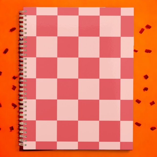 Agenda Padrão de Gingham Vermelhos Rosa Verificado (Zazzle Pink Red Checkered Gingham Pattern Planner)