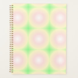 Agenda Padrão de Gradiente Óptico 3D Branco Rosa Verde Pá