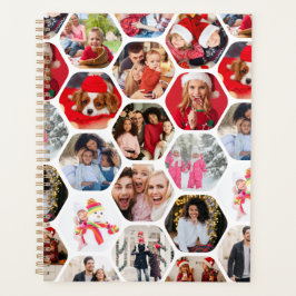 Agenda Padrão de Hexágono Moderno Simples de Colagem de F