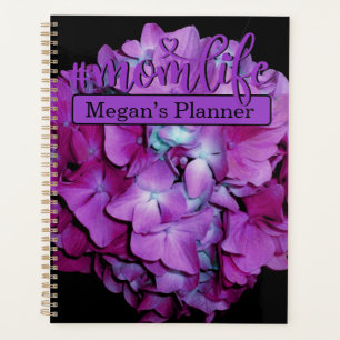 Agenda Padrão de hidrangas roxas de cor magenta #momlife