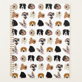 Agenda Padrão de Ilustração da Face de Cachorro Bonito