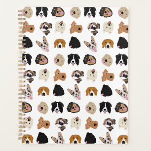 Agenda Padrão de Ilustração da Face de Cachorro Bonito