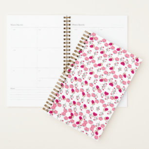 Agenda Padrão de impressão Floral vermelho-rosa-chic