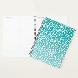 Agenda Padrão de Impressão Turquesa Leopardo