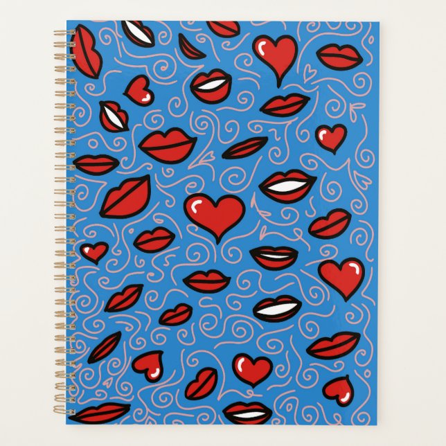 Agenda Padrão de Lábios Divertidos e Negros (Frente)