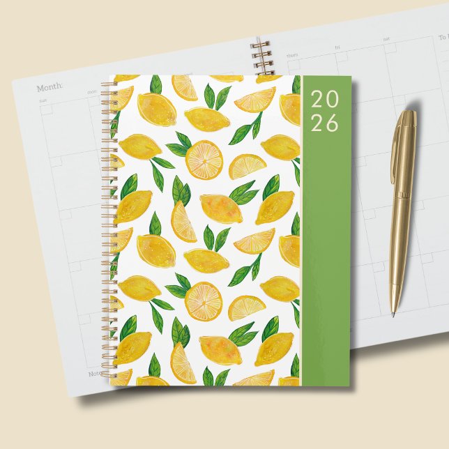 Agenda Padrão de limão cítrico 2026 (Citrus lemon personalized planner for 2026)