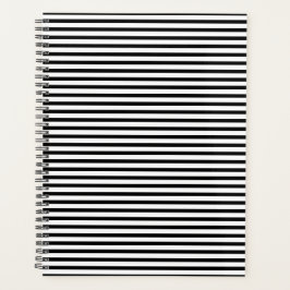 Agenda Padrão de listra preto e branco minimalista modern